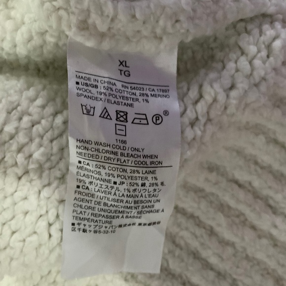 Banana Republic Cotton Merino Wool Cream Pullover Long Sleeve Sweater Size XL - Picture 7 of 8